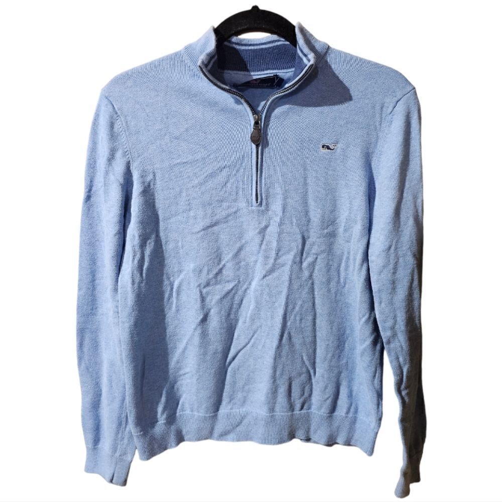 VINEYARD VINES Boys Blue 1/4 Zip Pullover‎ Sweater - Size Large (16)